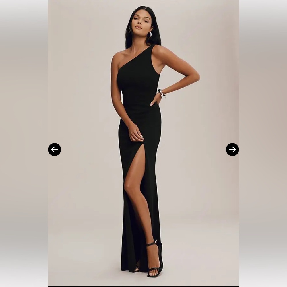 BHLDN Hallie One-Shoulder Stretch Crepe Maxi Gown